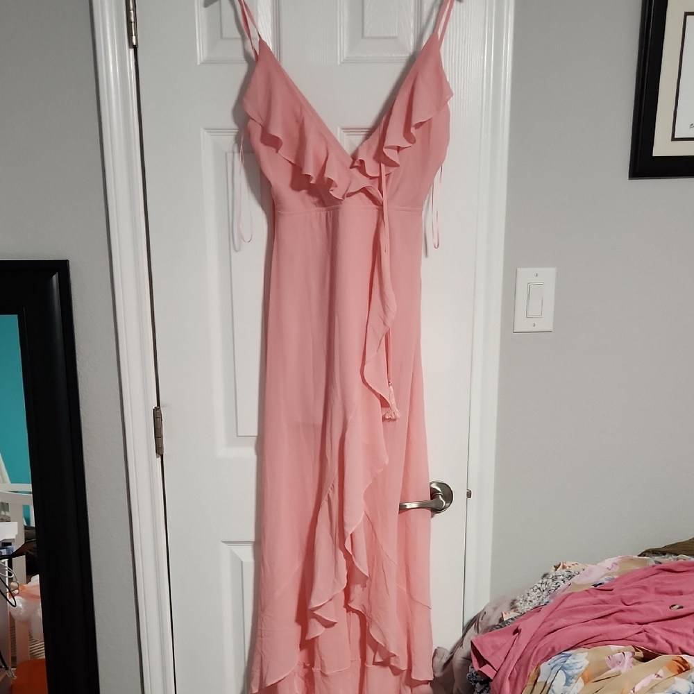Pink Lily Asymmetrical Pink Dress